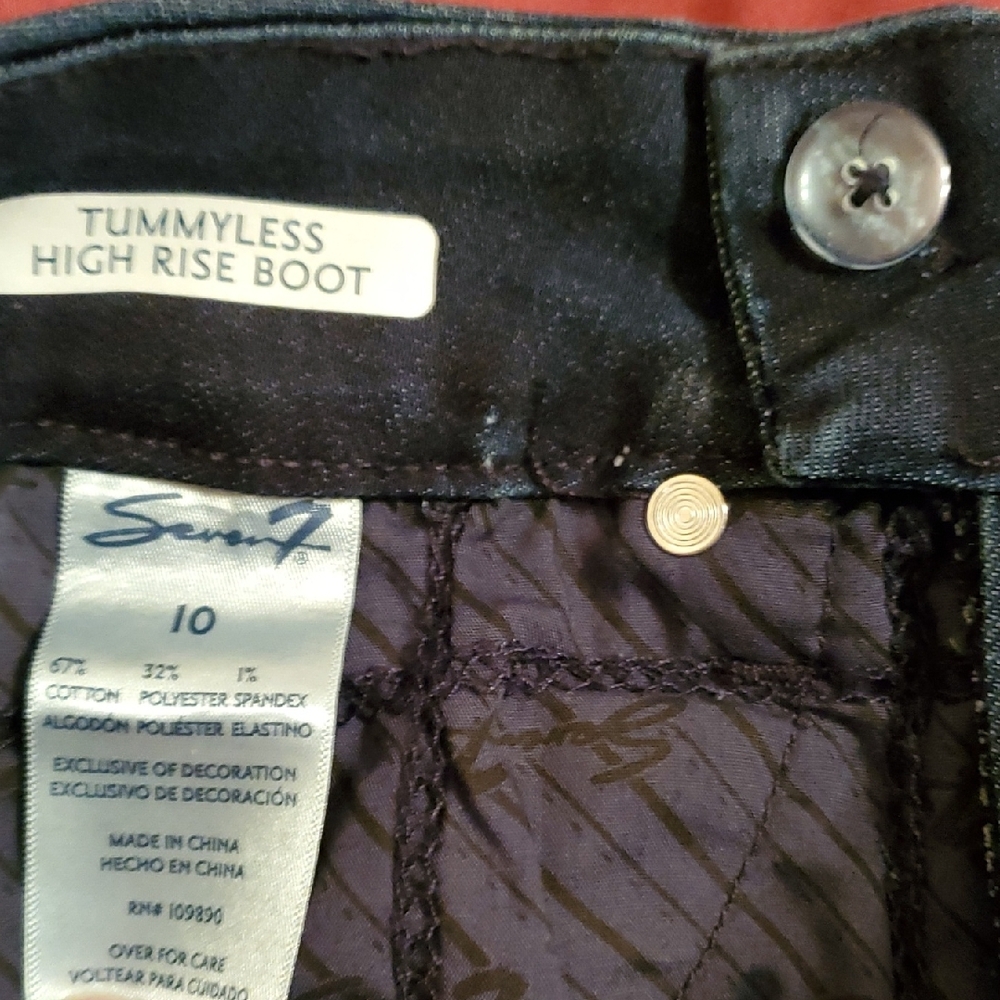 Seven7 Women's High Rise Tummyless Dark Indigo Boot Cut Jeans. Size 10 - Picture 6 of 8